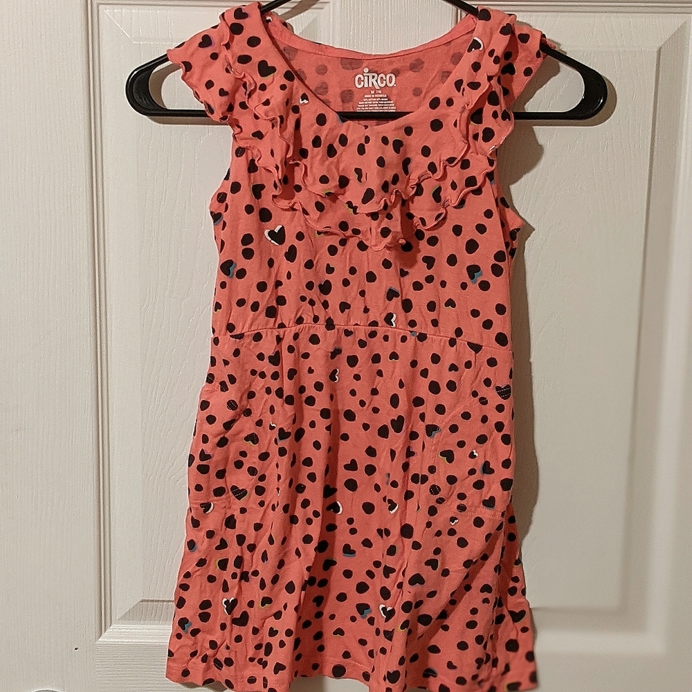 Circo light pink heart polka dot dress